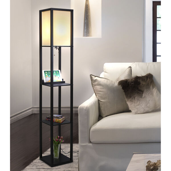 Maxwell Classic Black LED Floor Lamp with Wireless Charging, image 5