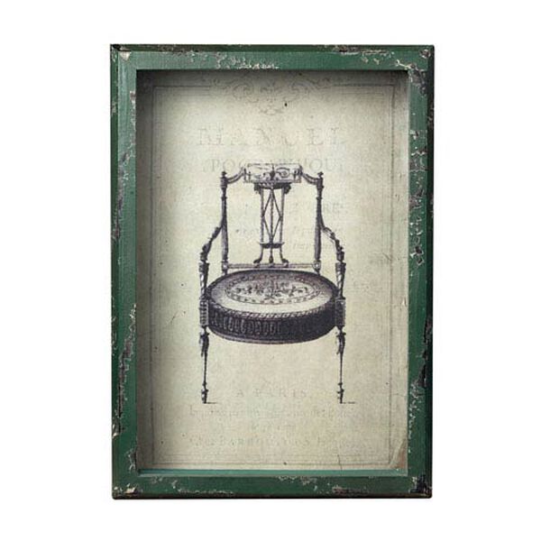 Distressed Verde French Antique Chair, image 1