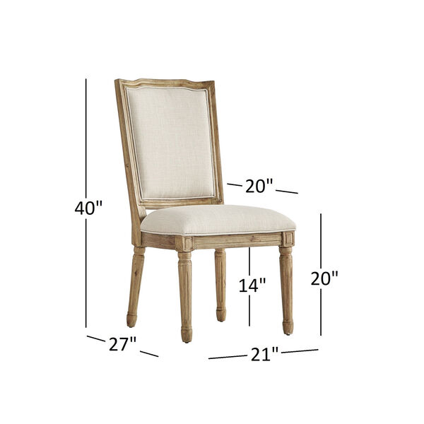 Eliza Beige Linen Wood Side Chair, Set of 2, image 6