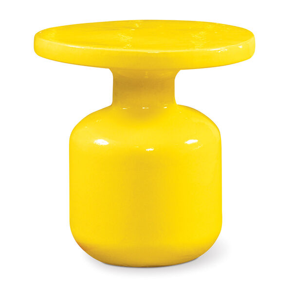 Ceramic Bottle Accent Table in Mustard Yellow, image 1