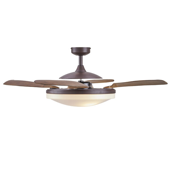 Evo2 Oil Rubbed Bronze and Dark Koa 44-Inch Three-Light Ceiling Fan With Acrylic Blades and Light Kit, image 7