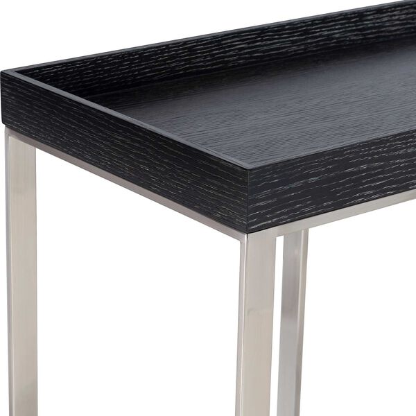 Lafayette Dark Cerused Mink and Stainless Steel Console Table, image 6