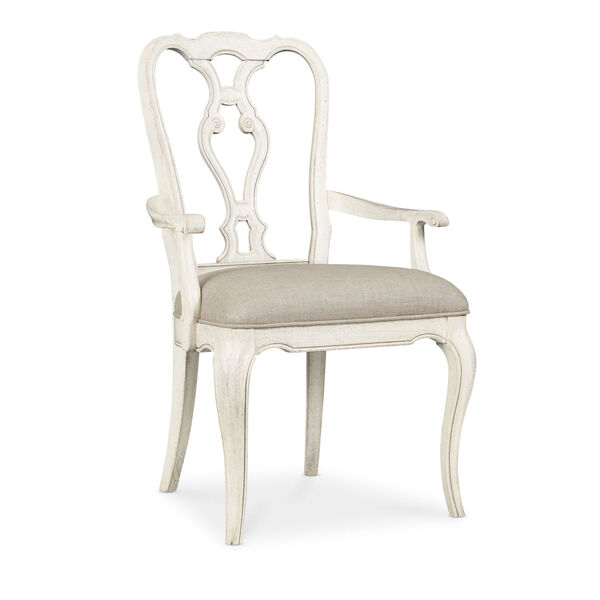 Traditions Soft White Wood Back Arm Chair, image 1