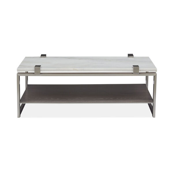 Paradox White And Brushed Platinum Cocktail Table, image 4