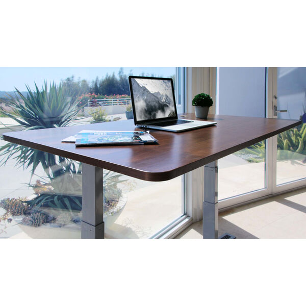 Autonomous Gray Frame Walnut Classic Top Premium Adjustable Height Standing Desk, image 2