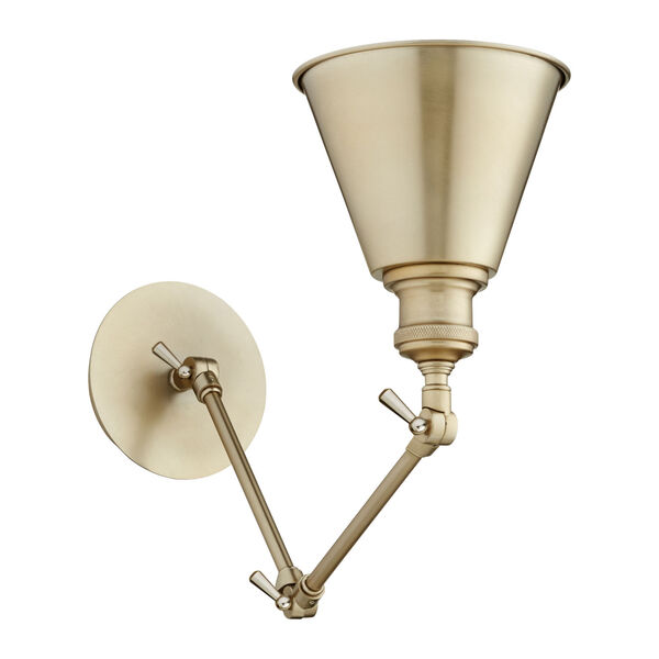 Aged Brass Seven-Inch One-Light Wall Mount, image 1