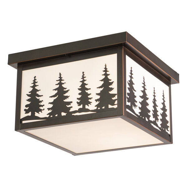 Yosemite Burnished Bronze Two-Light 12-Inch Outdoor Ceiling Light, image 2