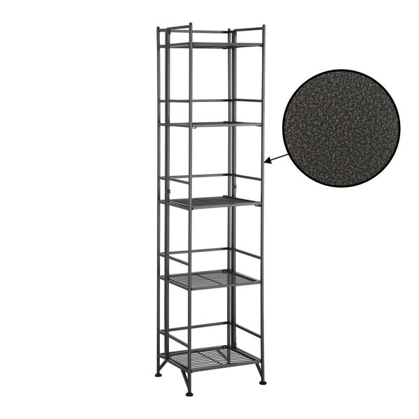Xtra Storage Speckled Gray Five-Tier Folding Metal Shelf, image 3