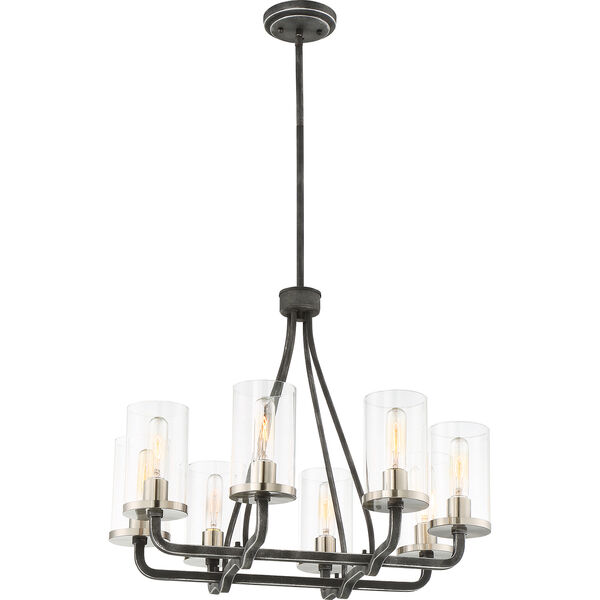 Sherwood Iron Black with Brushed Nickel Accents Eight-Light Chandelier, image 1