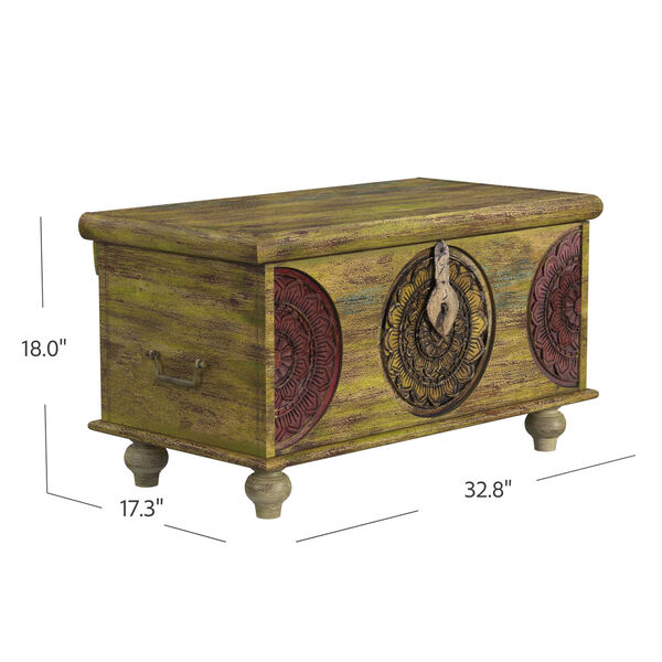 Mesa Carved Wood Trunk Cocktail Table, image 7