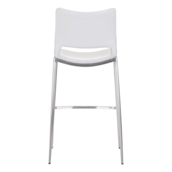Ace White and Silver Bar Stool, Set of Two, image 5