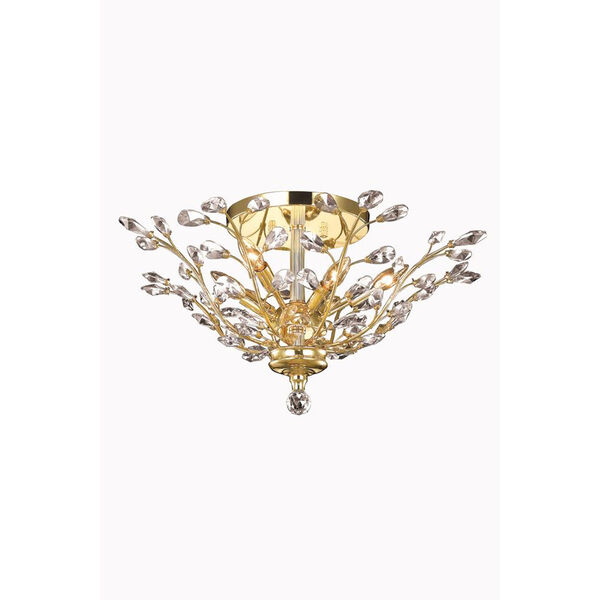 Orchid Gold Flush Mount with Royal Cut Crystal, image 1