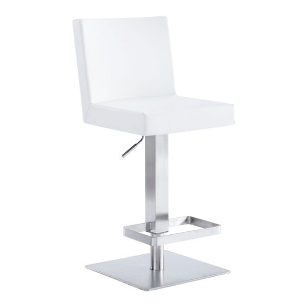 Legacy White and Stainless Steel 33-Inch Bar Stool, image 1