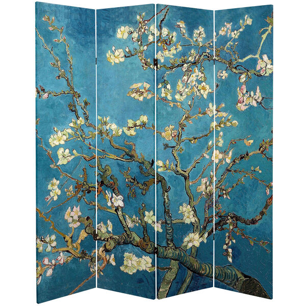 6 ft. Tall Double Sided Works of Van Gogh Canvas Room Divider - Almond Blossoms/Wheat Field, image 2