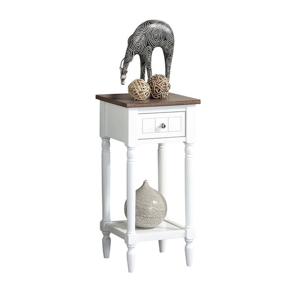 French Country Driftwood and White Khloe Accent Table, image 5
