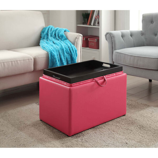 Designs4Comfort Pink Storage Ottoman, image 5