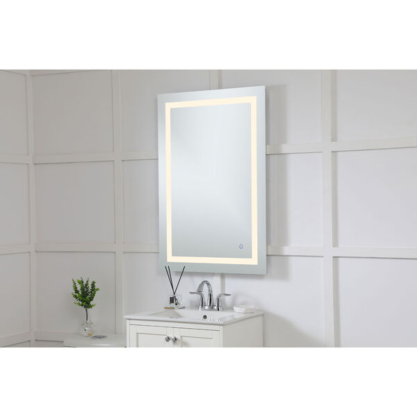 Helios Silver 40 x 27 Inch Aluminum Touchscreen LED Lighted Mirror, image 4