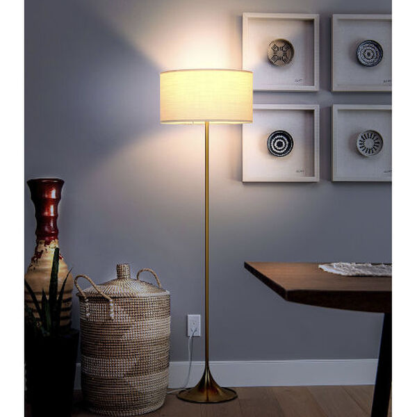 Quinn Brass LED Floor Lamp, image 4