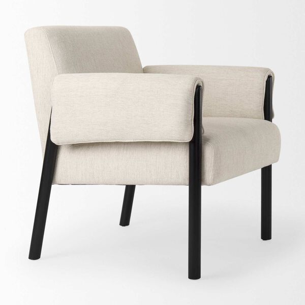 Ashton Beige and Black Wood Accent Chair, image 6