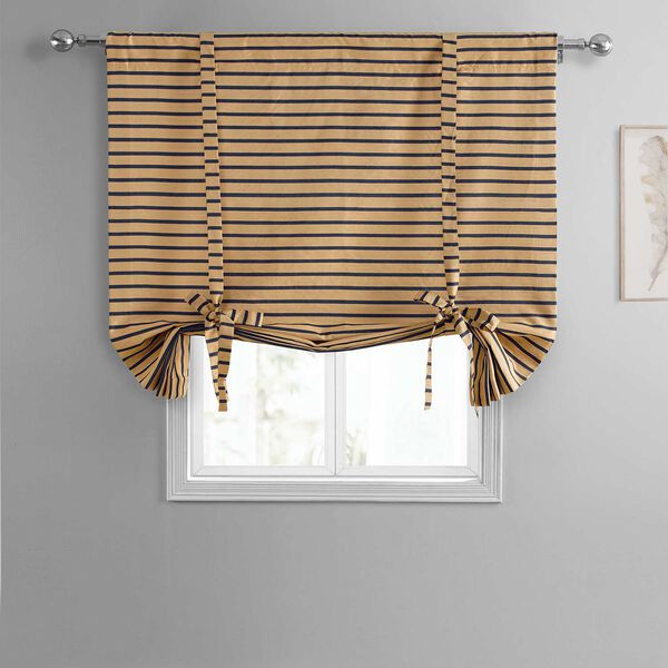 Gold And Black Hand Weaved Cotton Tie Up Window Shade Single Panel, image 3