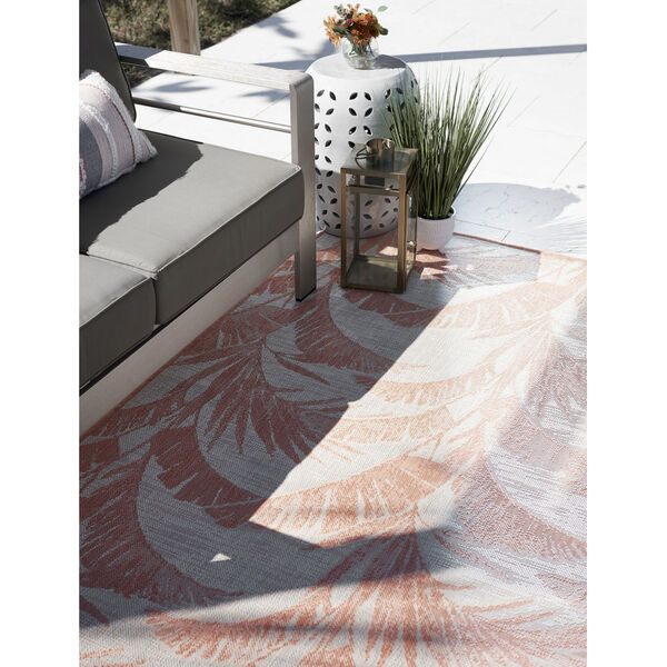 Riviera Coral and White Indoor/Outdoor Rug, image 2