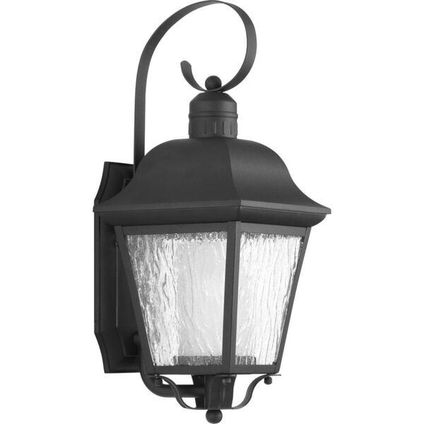 Andover Textured Black Eight-Inch One-Light Outdoor Wall Sconce with Clear Seeded Shade, image 1