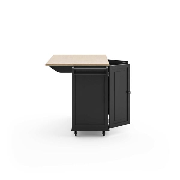 Blanche Black and Natural 54-Inch Kitchen Cart, image 6