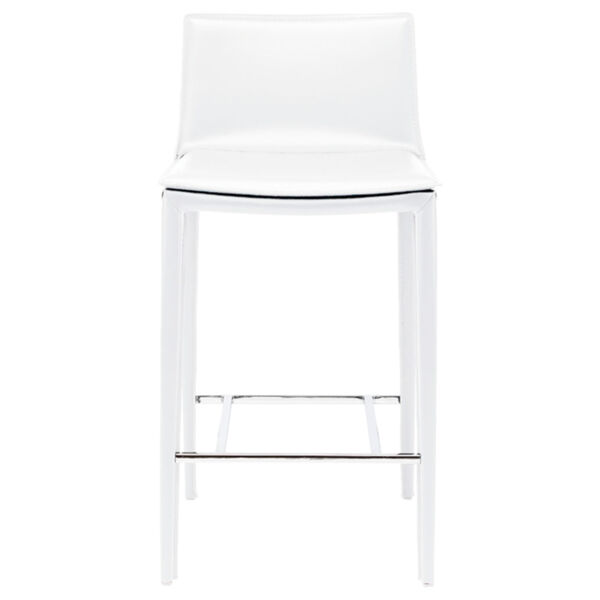 Palma White and Silver Counter Stool, image 2