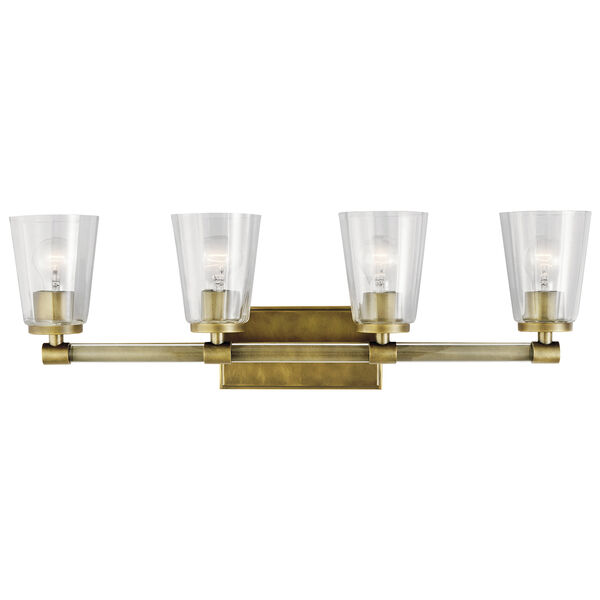 Audrea Natural Brass 30-Inch Four-Light Bath Light, image 1