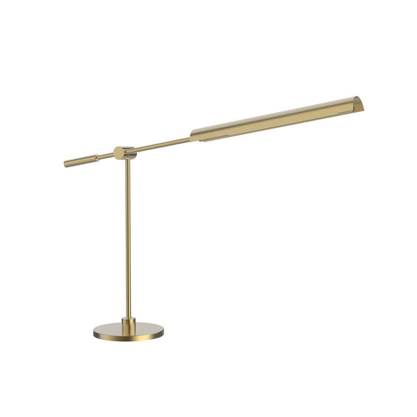 Astrid Vintage Brass Integrated LED Table Lamp with Metal Shade, image 1