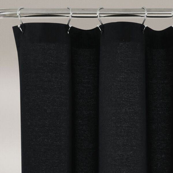 Linen Button Black and White 72 x 72 In. Button Single Shower Curtain, image 2