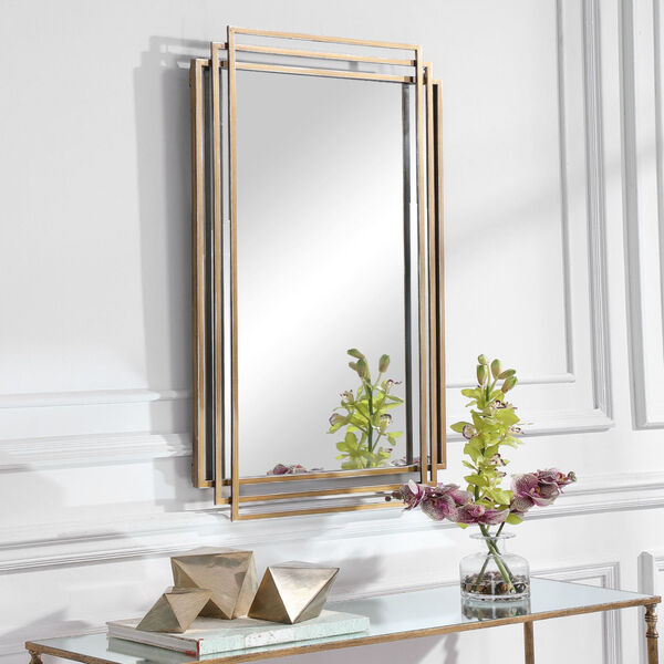 Amherst Brushed Gold Mirror, image 1