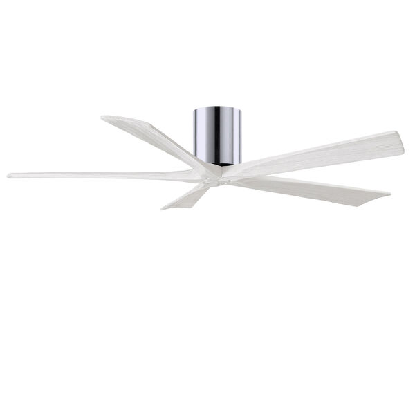 Irene-5H Polished Chrome and Matte White 60-Inch Outdoor Ceiling Fan, image 3