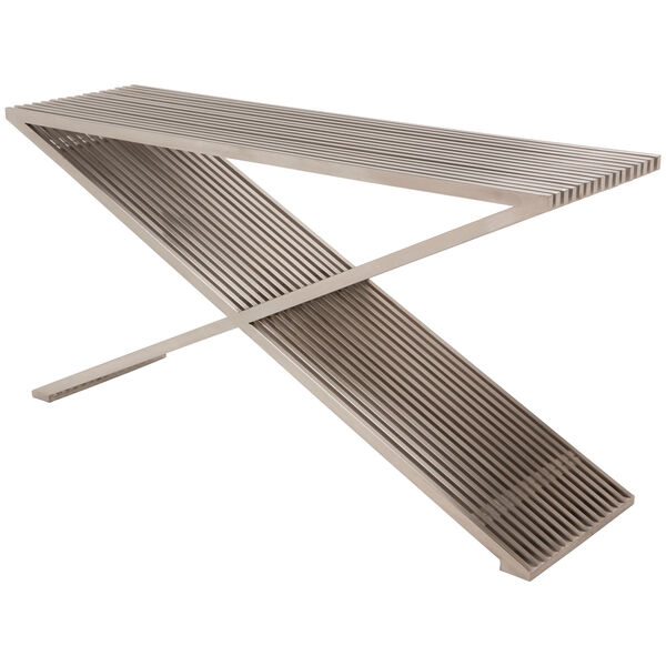 Amici Prague Stainless 59-Inch Console Table, image 1