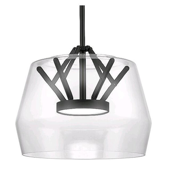 Deco Black and Clear 11-Inch One-Light LED Pendant, image 1
