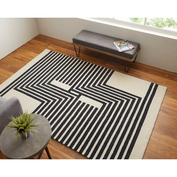 Maguire Gray Ivory Black Area Rug, image 4