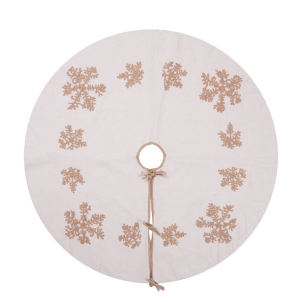 Falling Flakes Brown 60-Inch Tree Skirt with Beautiful And Organic Natural Cotton Linen, image 1
