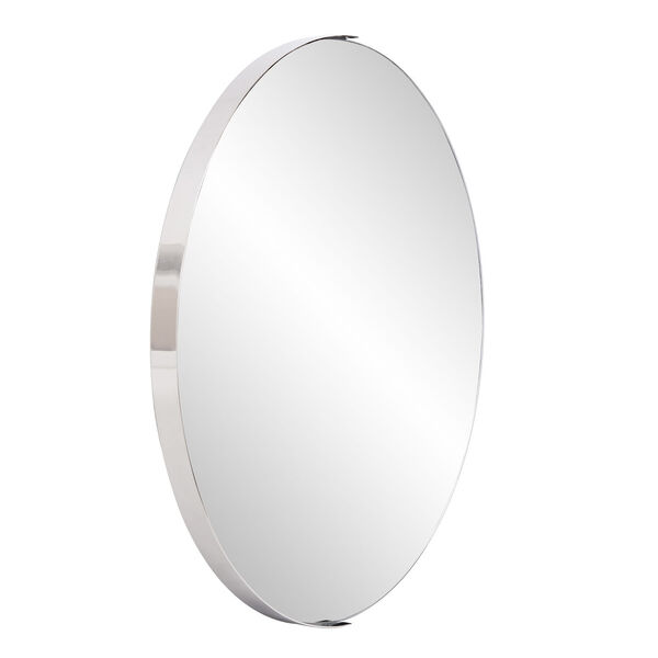 Dante Polished Silver Round Wall Mirror, image 2