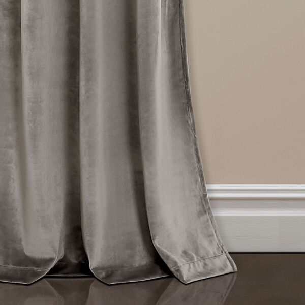 Prima Velvet Gray 84 x 38 In. Solid Room Darkening Window Curtain Set, image 3