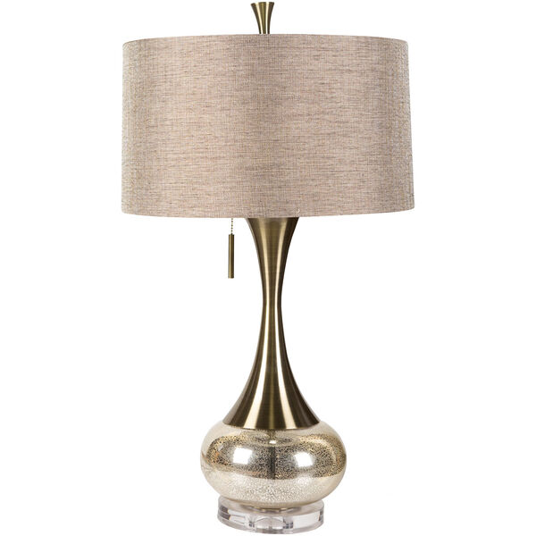 An Aged Silver Two Light Table Lamp, image 1