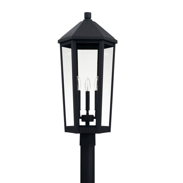 Ellsworth Black Three-Light Outdoor Post Lantern, image 1