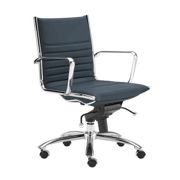 Dirk Blue 27-Inch Low Back Office Chair, image 2
