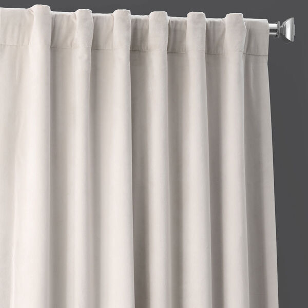 Porcelain White Blackout Velvet Pole Pocket Single Panel Curtain 50 x 108, image 8