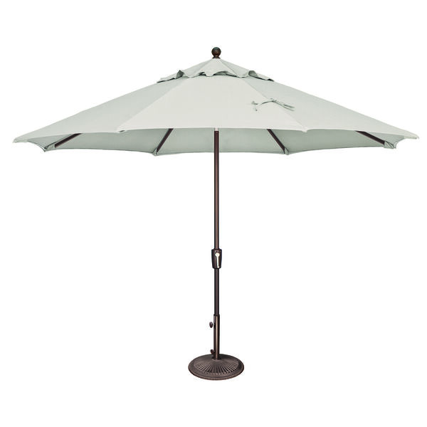 Catalina 11 Foot Octagon Market Umbrella in Natural Sunbrella and Bronze, image 1