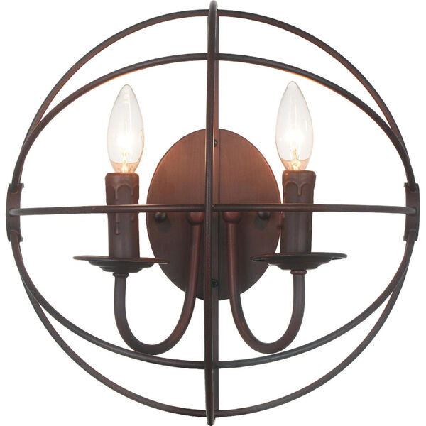 Arza Brown Two-Light Wall Sconce, image 1