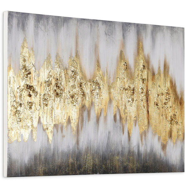Gold Frequency Textured Metallic Unframed Hand Painted Wall Art, image 3