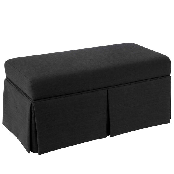 Linen Black 36-Inch Storage Bench, image 1