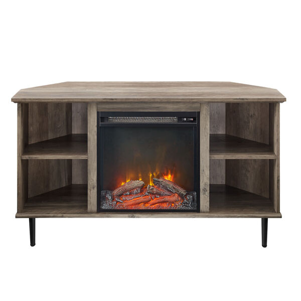 Clyde Gray and Black Fireplace Console, image 1