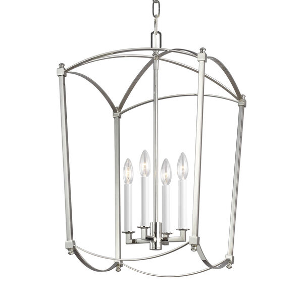 Thayer Polished Nickel Four-Light Chandelier, image 2