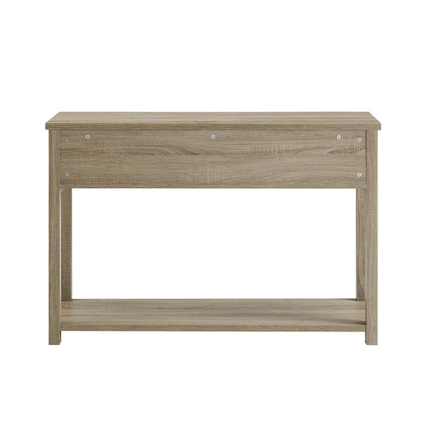 Driftwood Storage Entry Table with Rattan Baskets, image 5